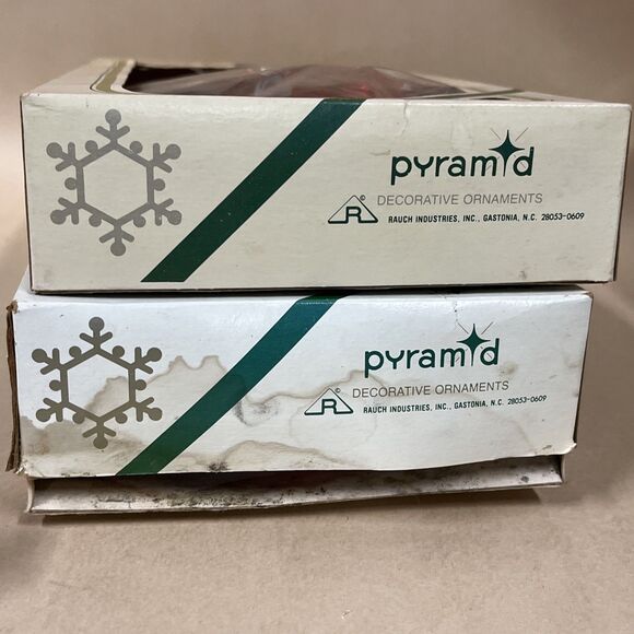 Lot Of 22 VTG Pyramid Rauch Glass 1.75" Christmas‎ Ornament Red - Picture 7 of 7